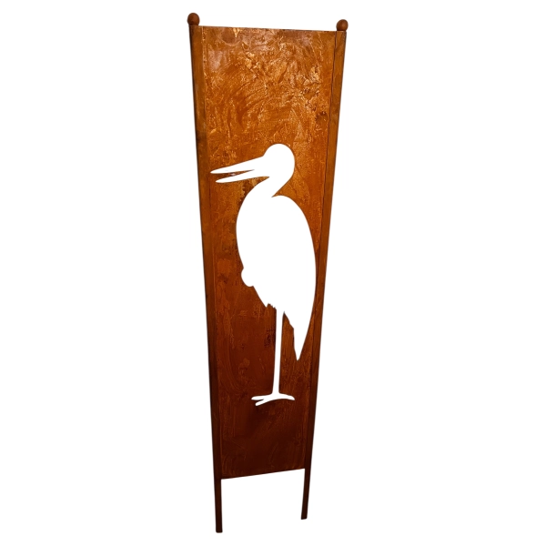 Panel ogrodowy parawan dekoracyjny metal patyna 120cm CZAPLA / ŻURAW